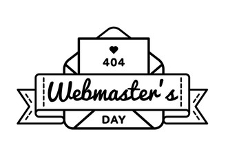 World Webmasters day emblem isolated vector illustration on white background. 4 april world professional holiday event label, greeting card decoration graphic element
