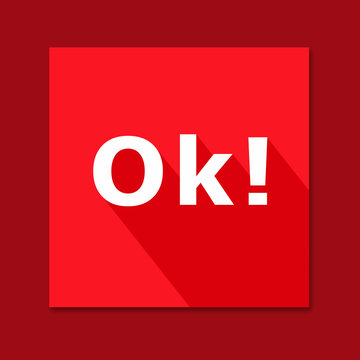 Red OK Flat Icon