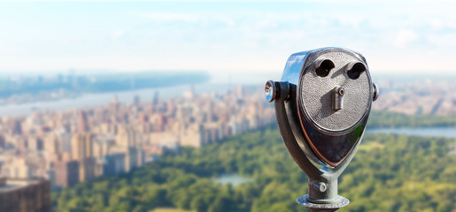 Fototapeta premium Observation deck with coin operated binocular