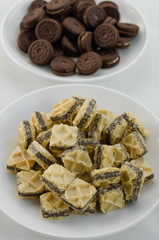 Little Piece of Wafers and Cookies The Snack for Relaxing Time.