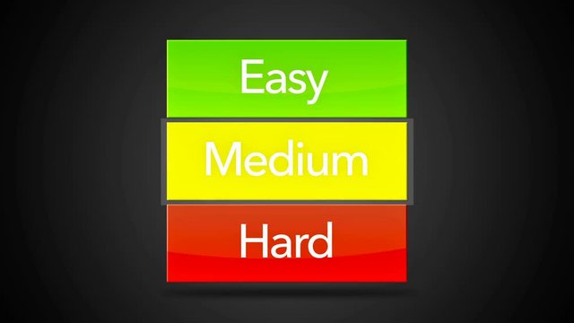 Easy Medium Hard Looping Seamless Video Game Screen - Arrow on Medium