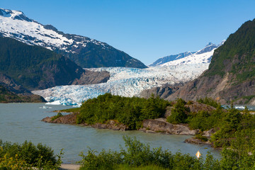 Fototapeta na wymiar Mendenhall Glacier during summer