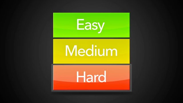 Easy Medium Hard Looping Seamless Video Game Screen-Arrow on Hard