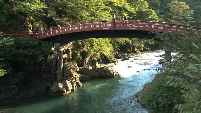 The Sacred Bridge tilt in Nikko, Japan