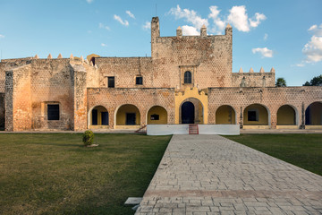 Monastery of San Bernardine of Siena in Valladolid, Yucatan, Mexico was the first church constructed on American soil, starting 1552, completed in 1560.