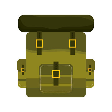 Military army green bag icon image vector illustration design