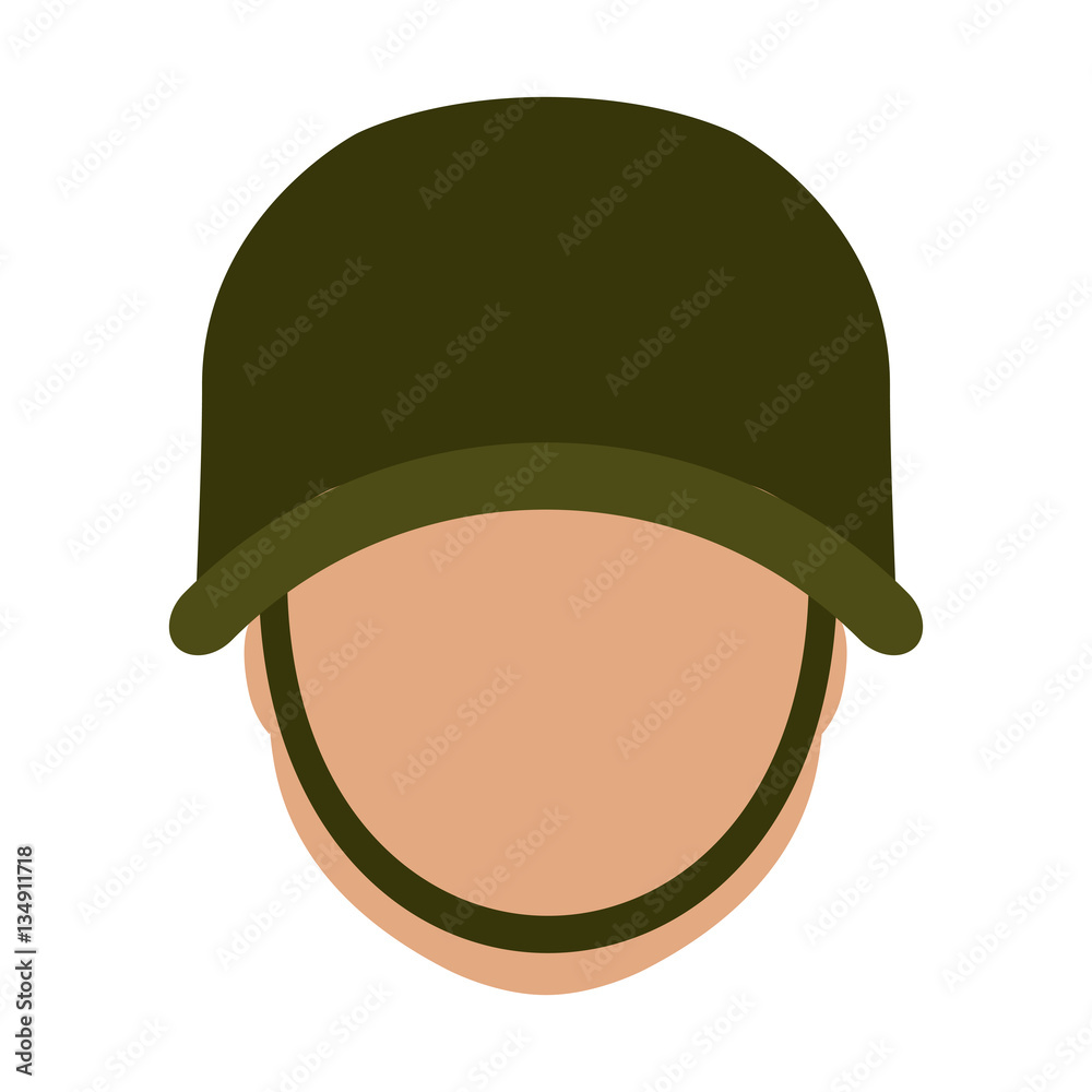 Wall mural Military with his protective helmet icon image, vector illustration