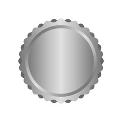 Modern metal silver circle metal badges, labels and design elements. Vector illustration