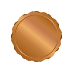 Modern bronze circle metal badges, labels and design elements. Vector illustration