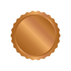 Modern bronze circle metal badges, labels and design elements. Vector illustration