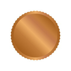 Modern bronze circle metal badges, labels and design elements. Vector illustration