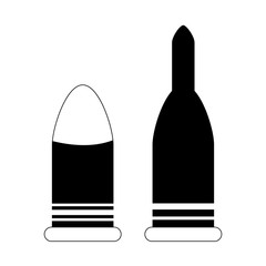 Bullets for military weapons icon image, vector illustration