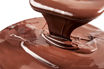 Melted chocolate flow.