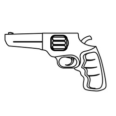 Pistol figure for civil defense, military equipment vector illustration