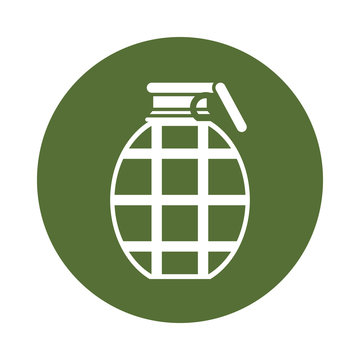 Badge grenade military equipment icon image vector illustration