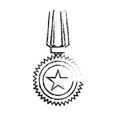 Medal silhouette for the best military, icon image vector illustrtion