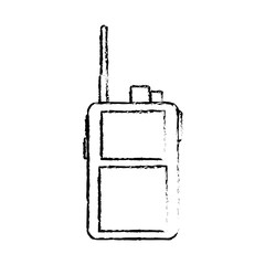 Walkie talkie silhouette military communication equipment, icon image