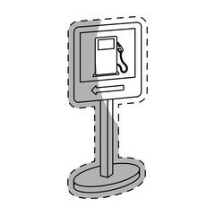 White Symbol of gas station near icon, vector illustration
