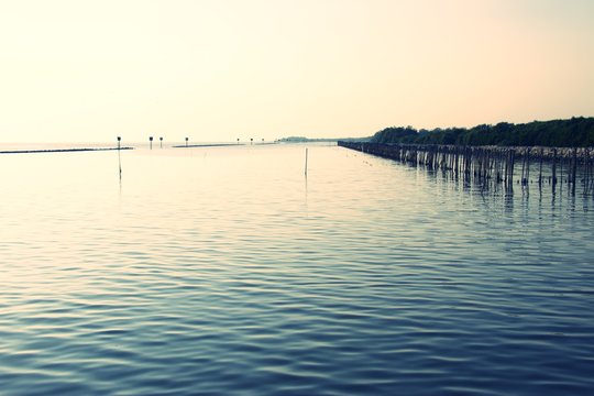 view seaside in Thailand at Bangpoo