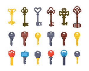 Vintage key vector isolated icon.