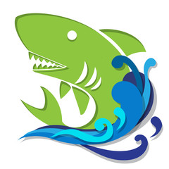 Fototapeta premium shark in water graphic art