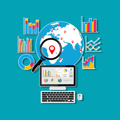 Illustration concepts for business, finance, analytics, economy. Flat design