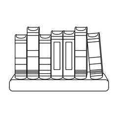 figure educational books on a ledge image, vector illustration