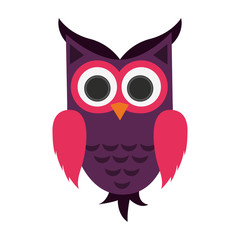 owl cartoon icon over white background. colorful design. vector illustration