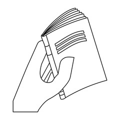 Figure book close in the hand image icon design