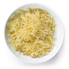 Grated Parmesan Cheese Top View Isolated