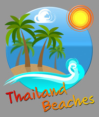 Fototapeta na wymiar Thailand Beaches Means Thai Sea And Islands