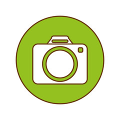 Green symbol camara button image, vector ilustration design