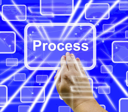 Pushing Process Button Representing Controlling 3d Rendering