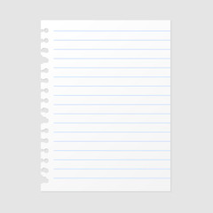 Paper note sheet for message vector illustration.