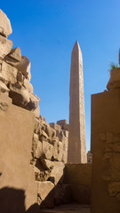 Obelisk in ancient temple of Egypt