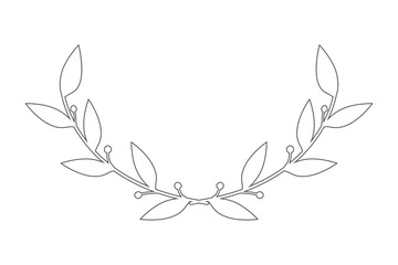 vector round frame with branch of ivy