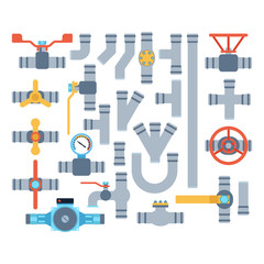 Pipes vector icons isolated.