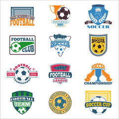 Fototapeta premium Soccer sign vector set.