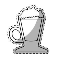 Figure coffee cream glass icon, vector illustration image
