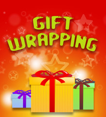 Fototapeta na wymiar Gift Wrapping Shows Present Wrapped 3d Illustration