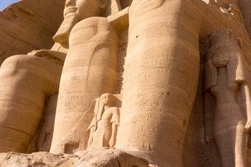 Egyptian ancient temple giant pharaohs sculptures
