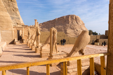 Egyptian ancient temple giant pharaohs sculptures