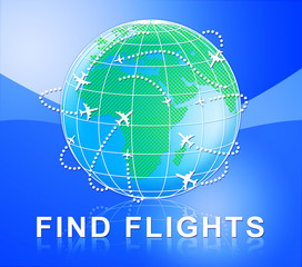 Find Flights Shows Flight Serching 3d Illustration