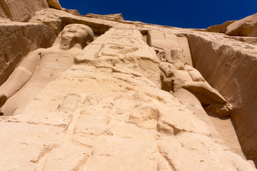 Egyptian ancient temple giant pharaohs sculptures