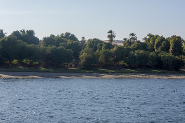 Egypt Nile cruise, a nice view from the boat to shore