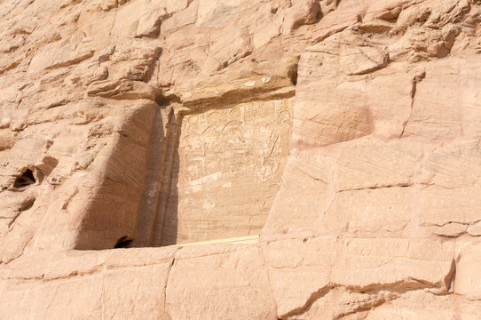 Egyptian ancient temple engravings on the wall