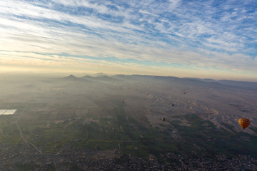 Balloon flight in Luxor, beautiful view from sky