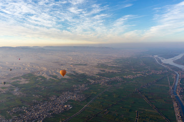 Balloon flight in Luxor, beautiful view from sky