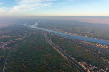 Balloon flight in Luxor, beautiful view from sky