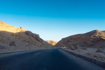 Very good view of the road in the mountains in Egypt
